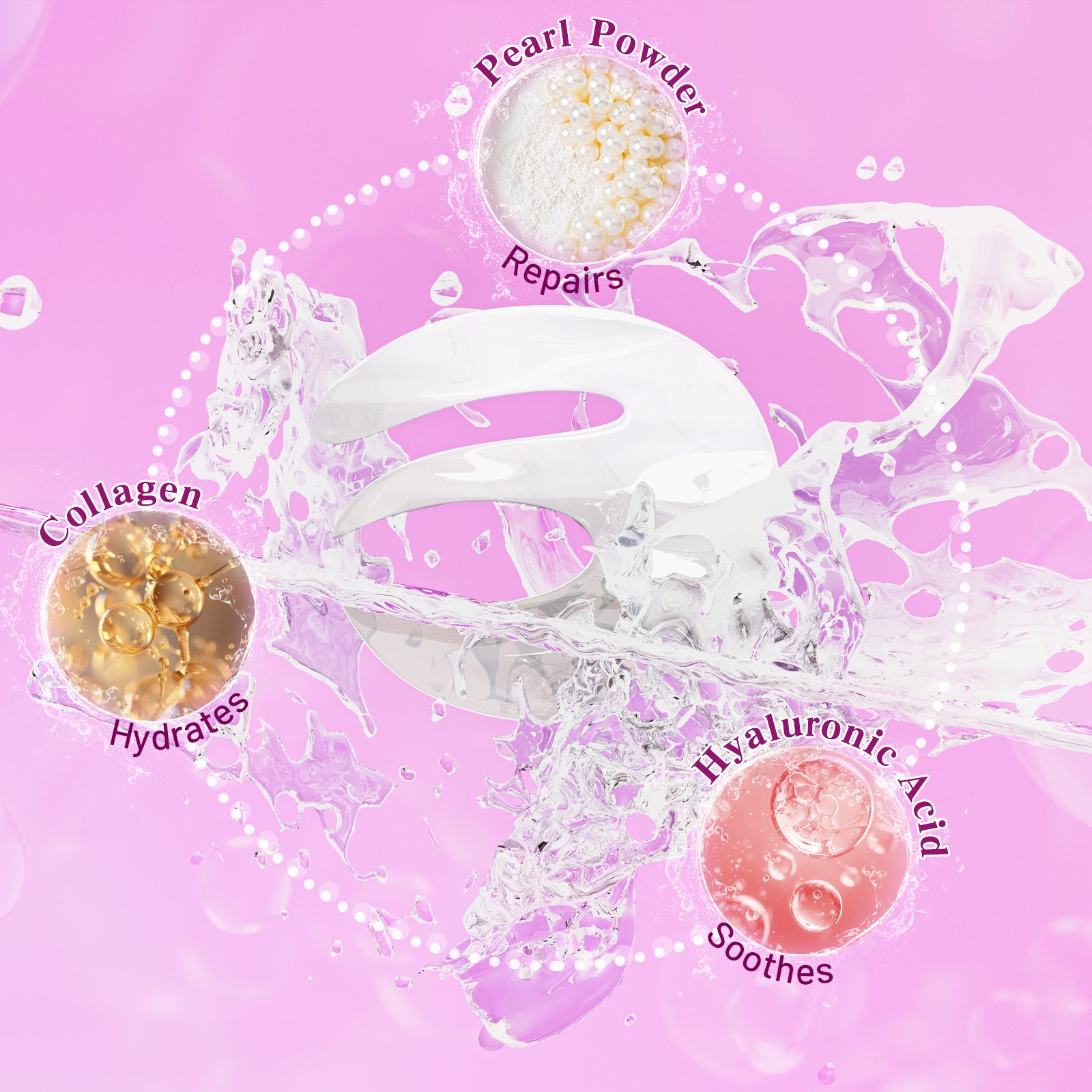 Pearl Collagen Under Eye Patches White-E Shape  12 Pairs