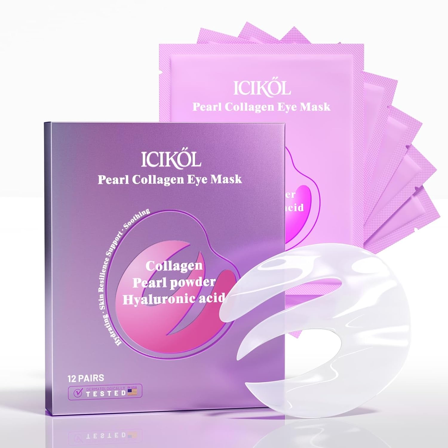 Pearl Collagen Under Eye Patches White-E Shape  12 Pairs