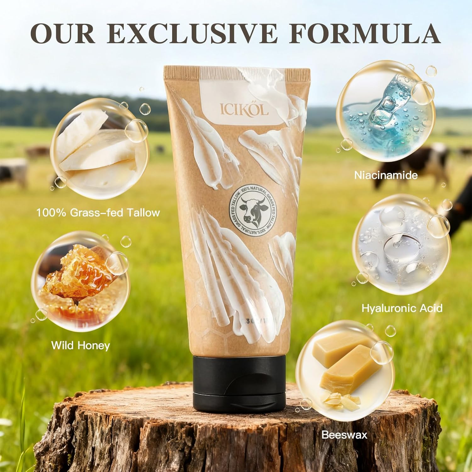 Organic Beef Tallow Honey Balm  150ml (5.3 oz)