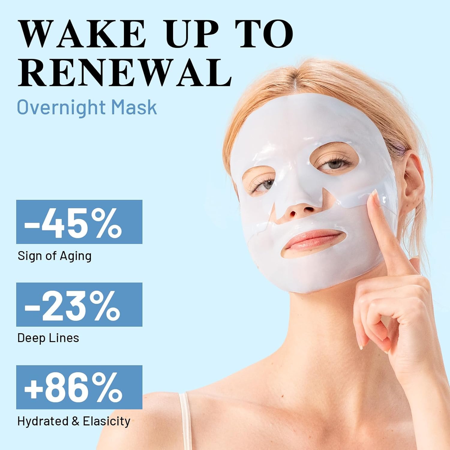 Deep Hydrolyzed Collagen Face Mask Blue-Age-Defying 4 Pack