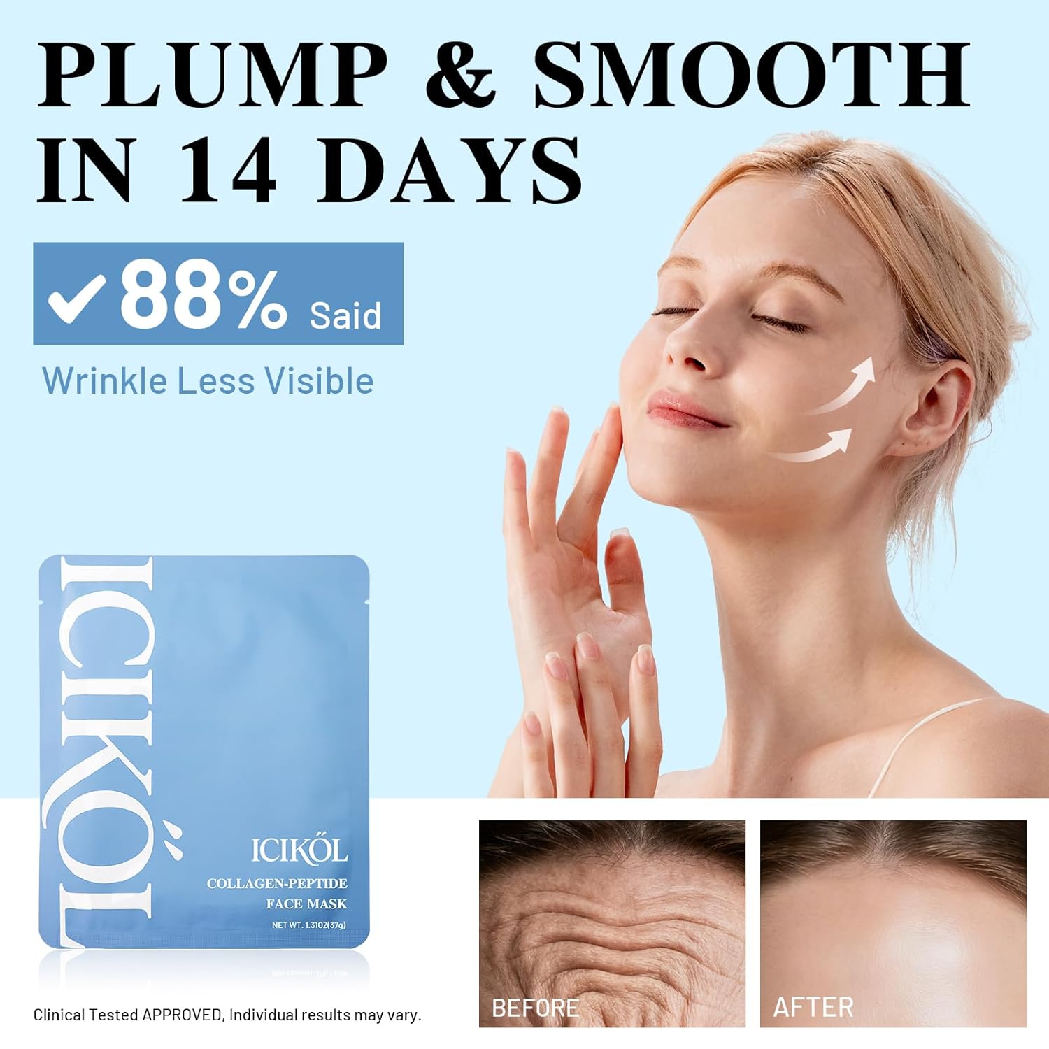 Deep Hydrolyzed Collagen Face Mask Blue-Age-Defying 4 Pack