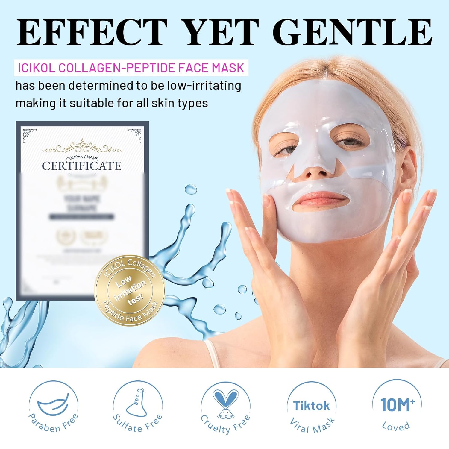 Deep Hydrolyzed Collagen Face Mask Blue-Age-Defying 4 Pack