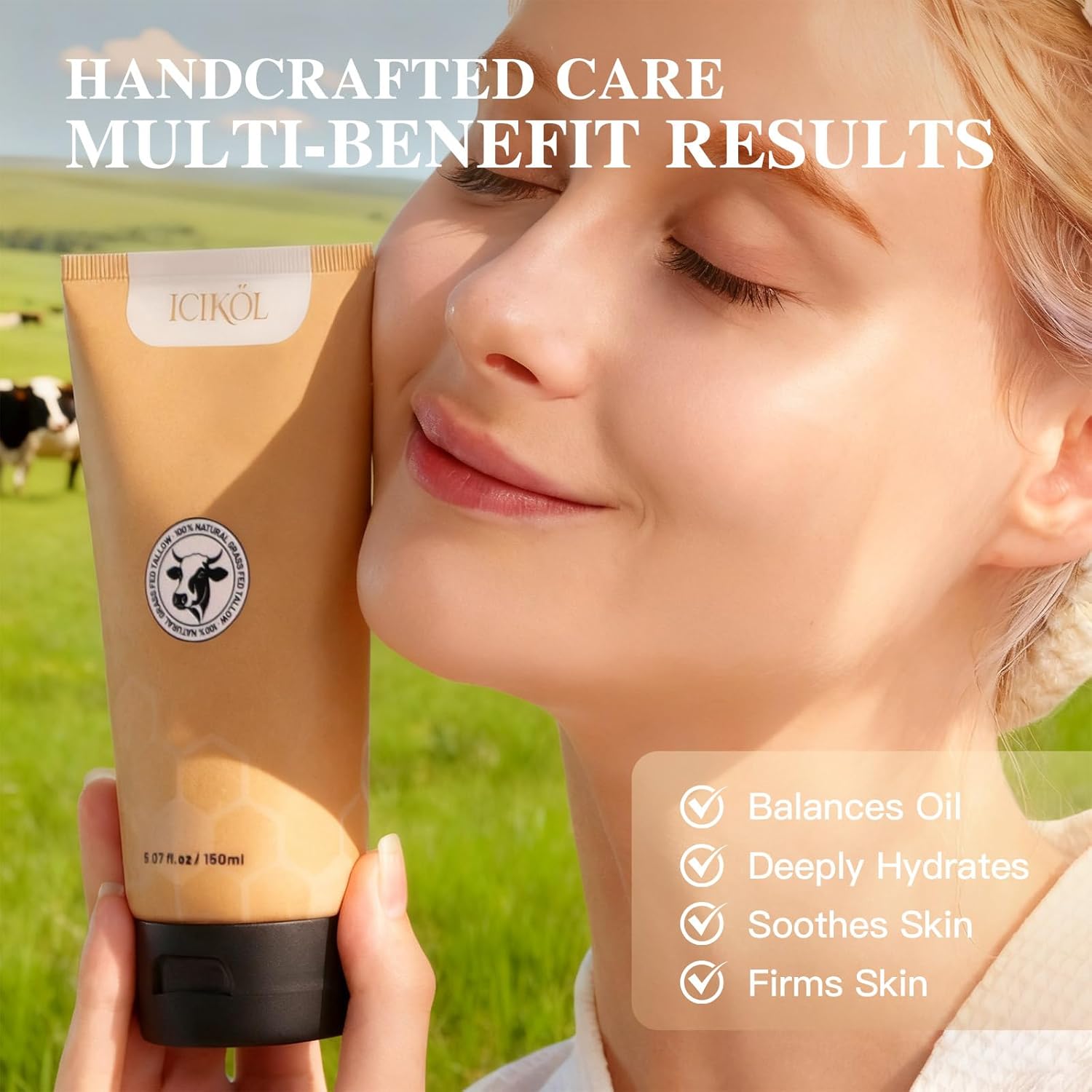 Organic Beef Tallow Honey Balm  150ml (5.3 oz)