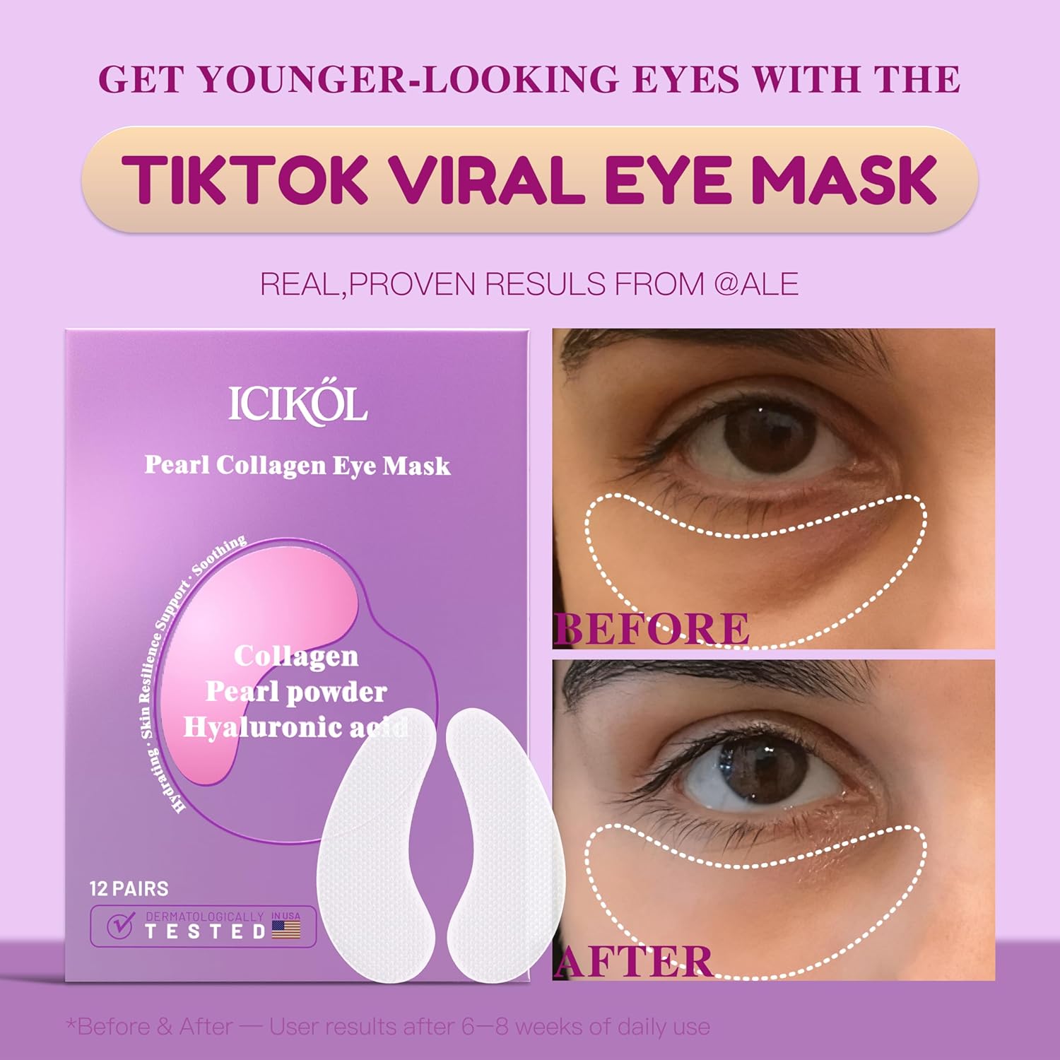 Pearl Collagen Eye Mask  12/24/60 pairs