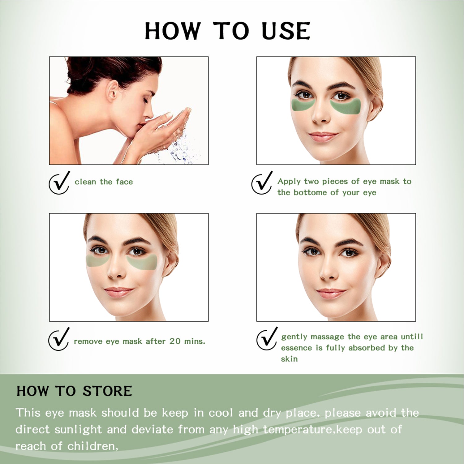 Centella & Green Tea Soothing Gel Mask – Repairing, Calming & Hydrating – With Centella Asiatica, Purslane & Green Tea Polyphenols – Gentle Skincare for Sensitive Skin – 30 Pairs